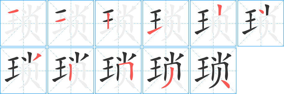 琐字的笔顺分布演示