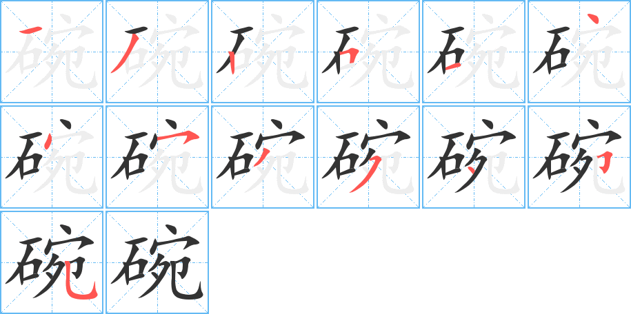 碗字的笔顺分布演示