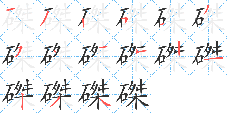 磔字的笔顺分布演示