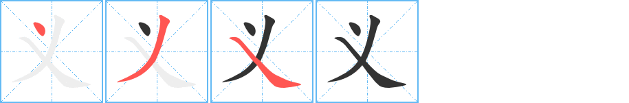 义字的笔顺分布演示