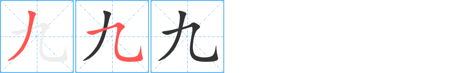 九字的笔顺分布演示