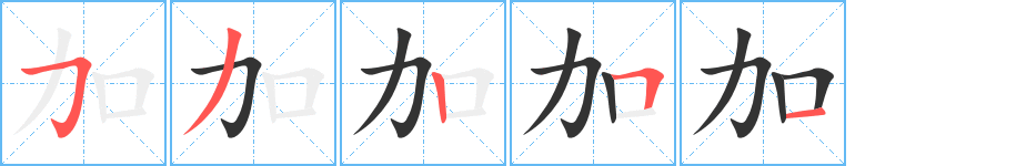 加字的笔顺分布演示