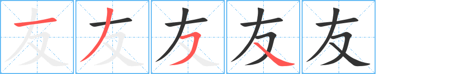 友字的笔顺分布演示