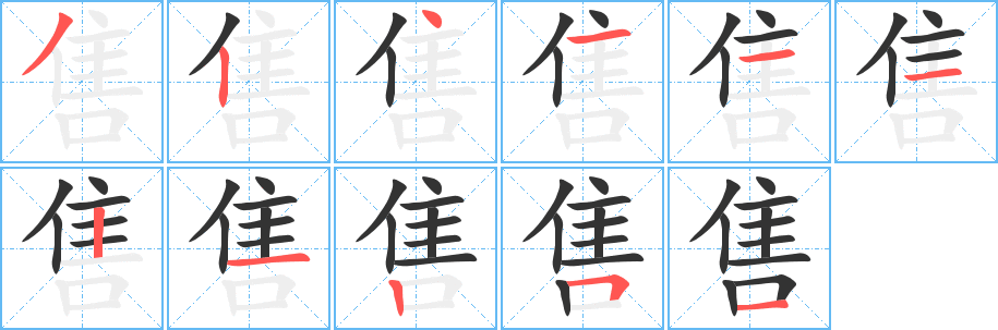 售字的笔顺分布演示