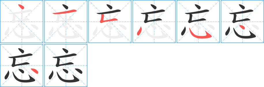 忘字的笔顺分布演示