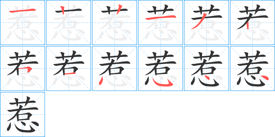 惹字的笔顺分布演示