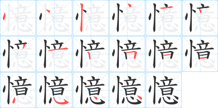 憶字的笔顺分布演示