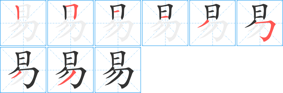 易字的笔顺分布演示