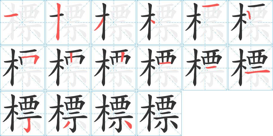 標字的笔顺分布演示