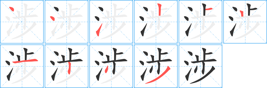 涉字的笔顺分布演示