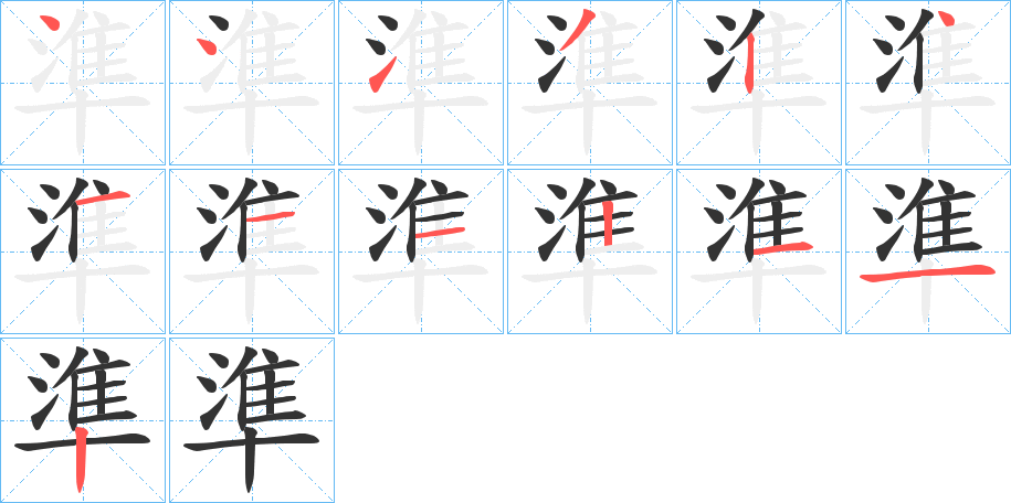 準字的笔顺分布演示