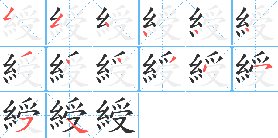 綬字的笔顺分布演示