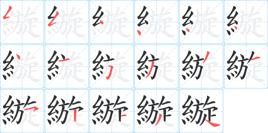 縼字的笔顺分布演示