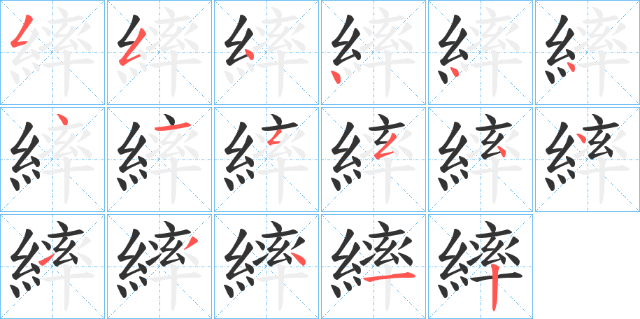 繂字的笔顺分布演示