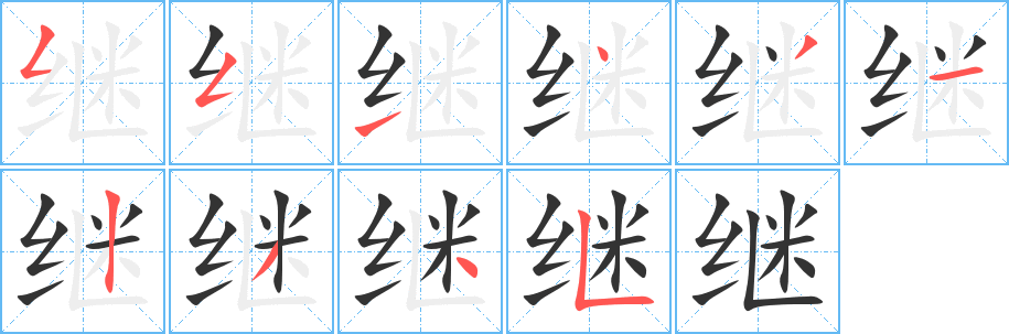 继字的笔顺分布演示