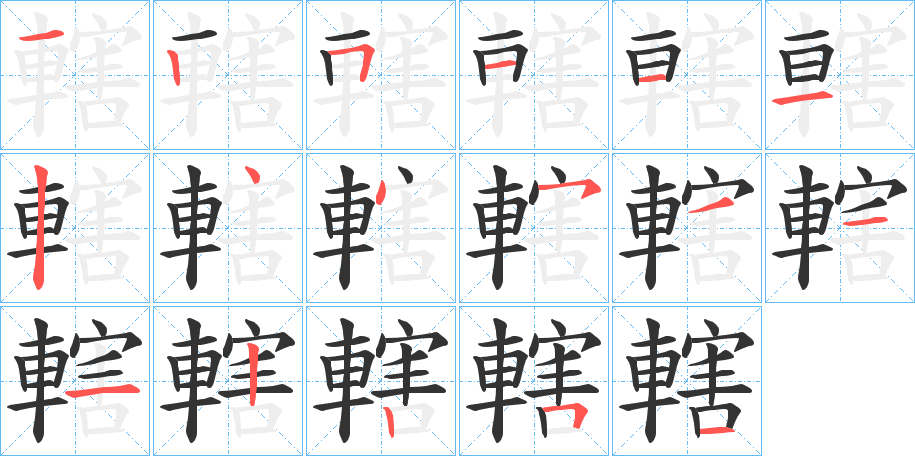 轄字的笔顺分布演示