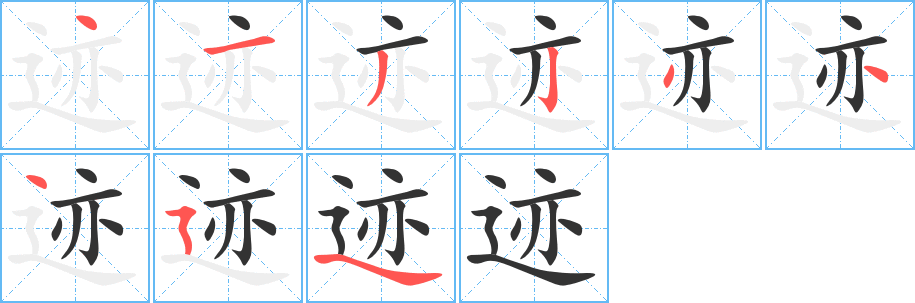 迹字的笔顺分布演示