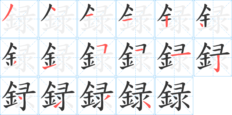 録字的笔顺分布演示