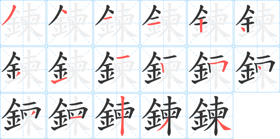 鍊字的笔顺分布演示