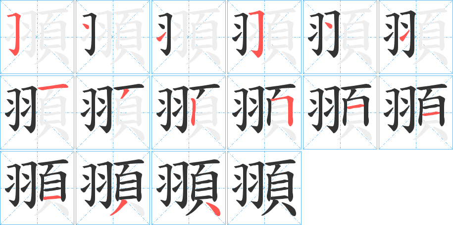 頨字的笔顺分布演示