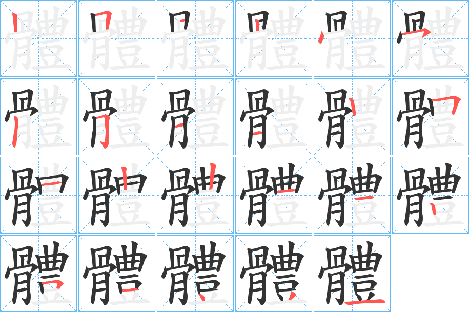 體字的笔顺分布演示